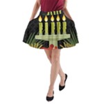 black Happy Kwanzaa  A-Line Pocket Skirt