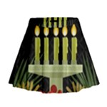 black Happy Kwanzaa  Mini Flare Skirt