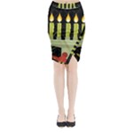 black Happy Kwanzaa  Midi Wrap Pencil Skirt