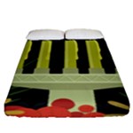 black Happy Kwanzaa  Fitted Sheet (Queen Size)