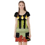 black Happy Kwanzaa  Short Sleeve Skater Dress