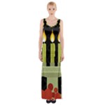 black Happy Kwanzaa  Maxi Thigh Split Dress