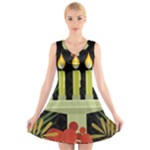 black Happy Kwanzaa  V-Neck Sleeveless Dress