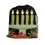 black Happy Kwanzaa  Drawstring Pouch (XXL)