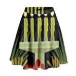 black Happy Kwanzaa  High Waist Skirt