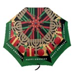 diagonal stripe Happy Kwanzaa Folding Umbrella