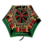 diagonal stripe Happy Kwanzaa Mini Folding Umbrella