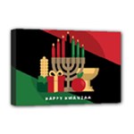 diagonal stripe Happy Kwanzaa Deluxe Canvas 18  x 12  (Stretched)