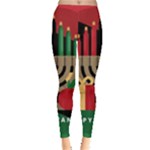 diagonal stripe Happy Kwanzaa Leggings 