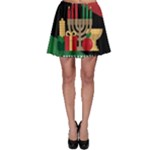 diagonal stripe Happy Kwanzaa Skater Skirt