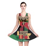 diagonal stripe Happy Kwanzaa Reversible Skater Dress