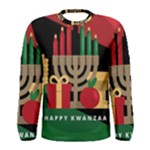 diagonal stripe Happy Kwanzaa Men s Long Sleeve Tee