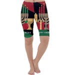 diagonal stripe Happy Kwanzaa Cropped Leggings 