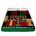 diagonal stripe Happy Kwanzaa Fitted Sheet (California King Size)