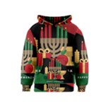 diagonal stripe Happy Kwanzaa Kids  Pullover Hoodie