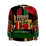 diagonal stripe Happy Kwanzaa Women s Sweatshirt