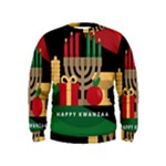 diagonal stripe Happy Kwanzaa Kids  Sweatshirt