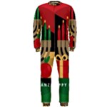 diagonal stripe Happy Kwanzaa OnePiece Jumpsuit (Men)