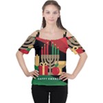 diagonal stripe Happy Kwanzaa Cutout Shoulder Tee