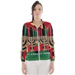 diagonal stripe Happy Kwanzaa Wind Breaker (Women)