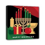 diagonal stripe Happy Kwanzaa Mini Canvas 6  x 6  (Stretched)