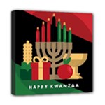 diagonal stripe Happy Kwanzaa Mini Canvas 8  x 8  (Stretched)