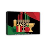 diagonal stripe Happy Kwanzaa Mini Canvas 6  x 4  (Stretched)