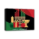 diagonal stripe Happy Kwanzaa Mini Canvas 7  x 5  (Stretched)