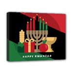 diagonal stripe Happy Kwanzaa Canvas 10  x 8  (Stretched)