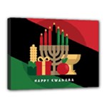 diagonal stripe Happy Kwanzaa Canvas 16  x 12  (Stretched)