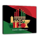 diagonal stripe Happy Kwanzaa Canvas 20  x 16  (Stretched)