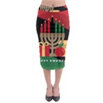 diagonal stripe Happy Kwanzaa Midi Pencil Skirt