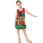 diagonal stripe Happy Kwanzaa Kids  Sleeveless Dress