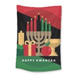 diagonal stripe Happy Kwanzaa Small Tapestry