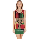 diagonal stripe Happy Kwanzaa Bodycon Dress