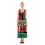 diagonal stripe Happy Kwanzaa Sleeveless Maxi Dress