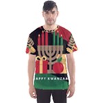 diagonal stripe Happy Kwanzaa Men s Sports Mesh Tee