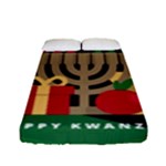 diagonal stripe Happy Kwanzaa Fitted Sheet (Full/ Double Size)