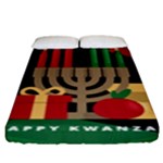 diagonal stripe Happy Kwanzaa Fitted Sheet (King Size)