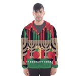 diagonal stripe Happy Kwanzaa Hooded Wind Breaker (Men)