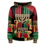 diagonal stripe Happy Kwanzaa Women s Pullover Hoodie