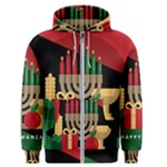 diagonal stripe Happy Kwanzaa Men s Zipper Hoodie