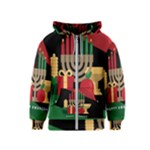 diagonal stripe Happy Kwanzaa Kids  Zipper Hoodie