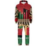 diagonal stripe Happy Kwanzaa Hooded Jumpsuit (Men)