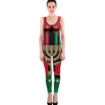 diagonal stripe Happy Kwanzaa OnePiece Catsuit