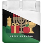 diagonal stripe Happy Kwanzaa Duvet Cover (King Size)