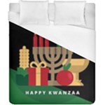 diagonal stripe Happy Kwanzaa Duvet Cover (California King Size)