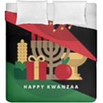 diagonal stripe Happy Kwanzaa Duvet Cover Double Side (King Size)