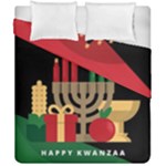 diagonal stripe Happy Kwanzaa Duvet Cover Double Side (California King Size)