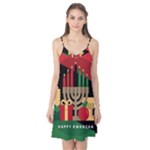 diagonal stripe Happy Kwanzaa Camis Nightgown 